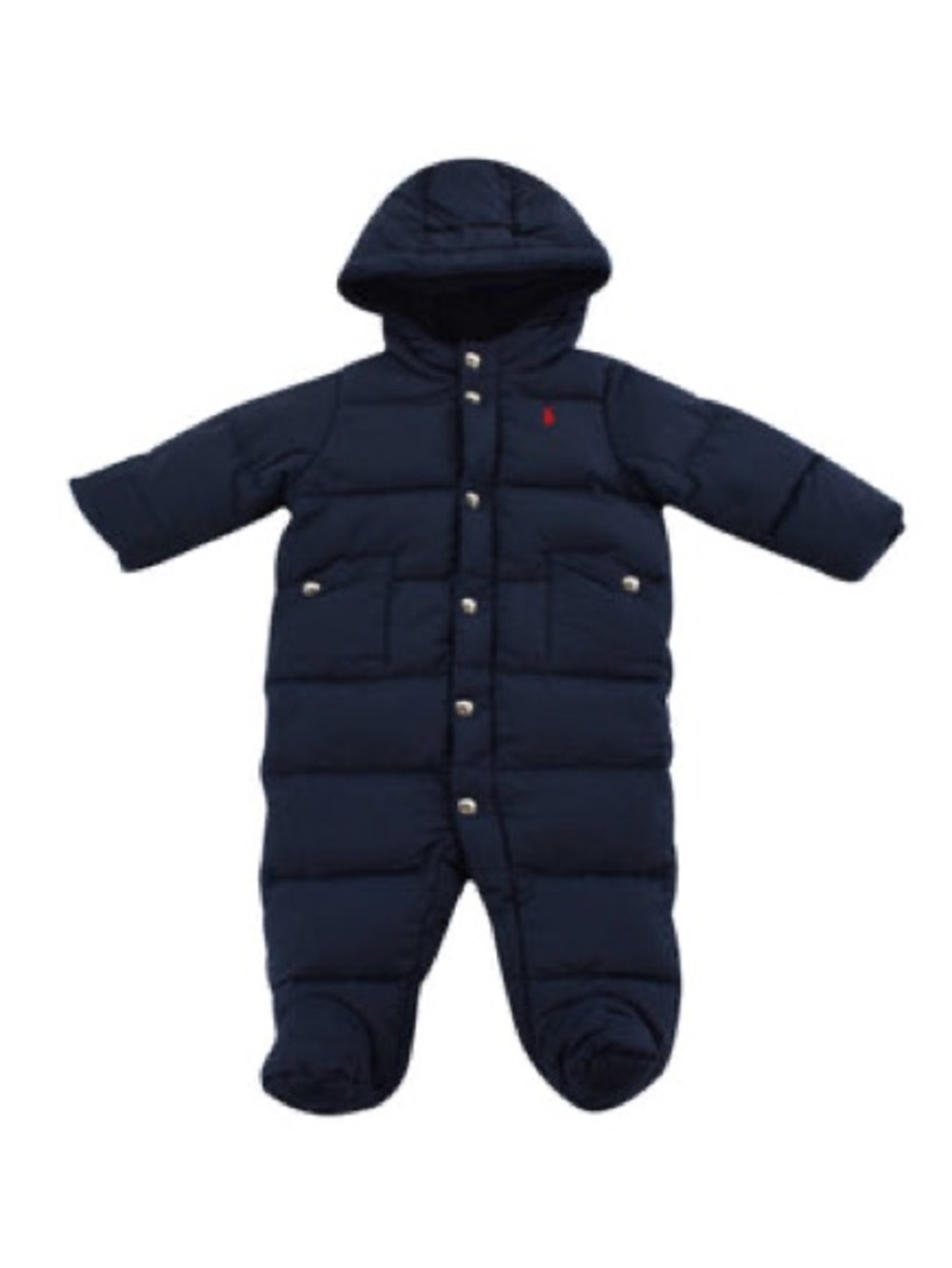 Ralph Lauren Baby 3M Black 60% Down Puffer Snowsuit Bunting Hooded One Piece EUC